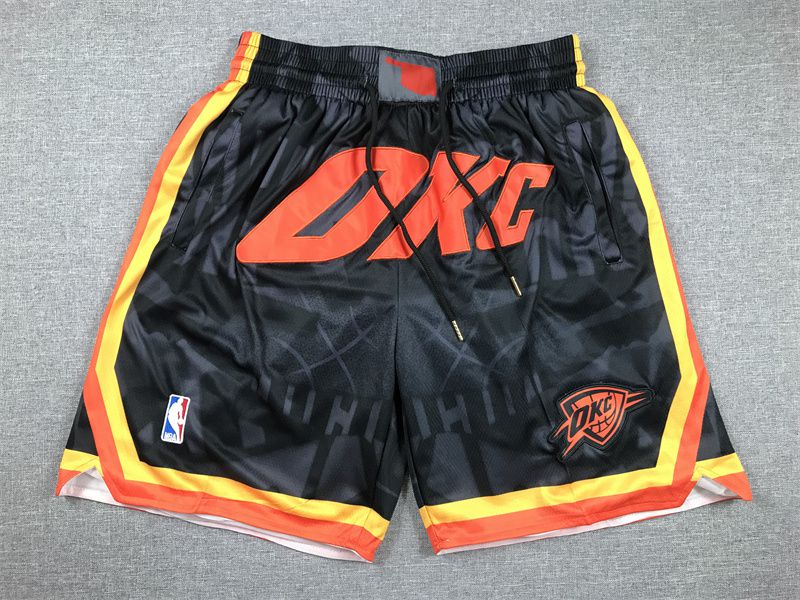 2025 Men NBA Oklahoma City Thunder Shorts Black
